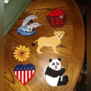Assortment Of 6 Plastic Canvas Magnets